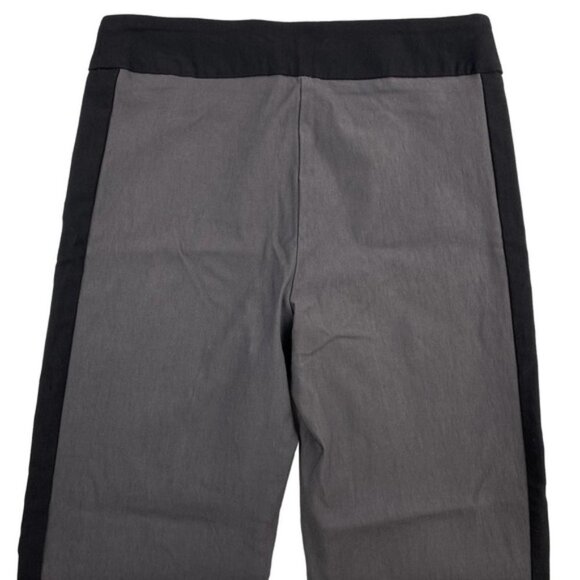 Lisette L Montreal Pull On Striped Straight Slim Pants Sz 8 Black Gray - Picture 6 of 6